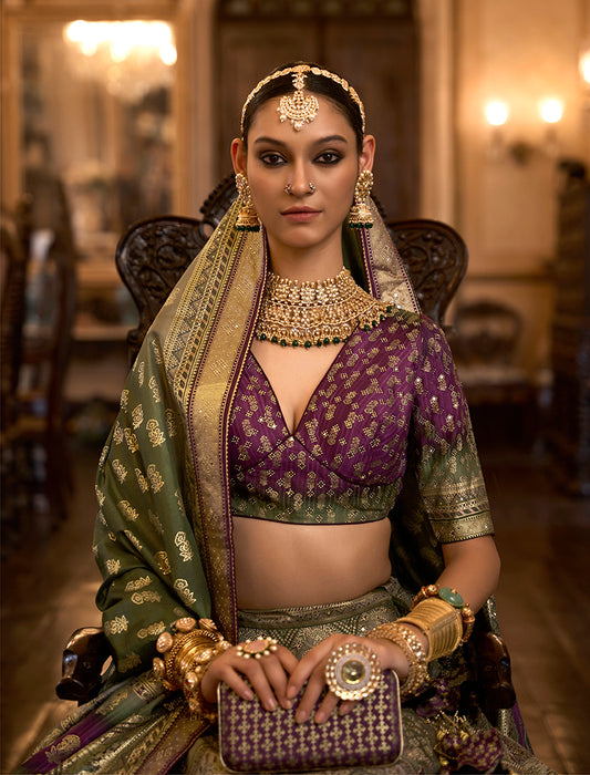 Multi Colour Silk Mirror Work Readymade Lehenga Choli