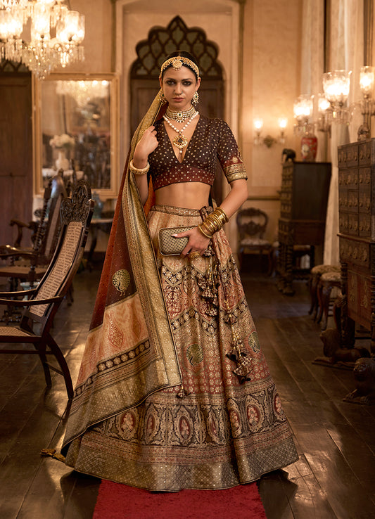 Multi Colour Silk Mirror Work Readymade Lehenga Choli