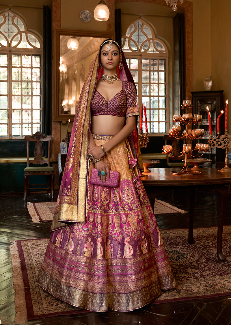 Multi Colour Silk Sequins Readymade Lehenga Choli