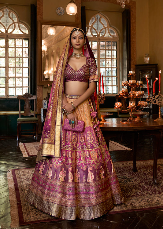 Multi Colour Silk Sequins Readymade Lehenga Choli
