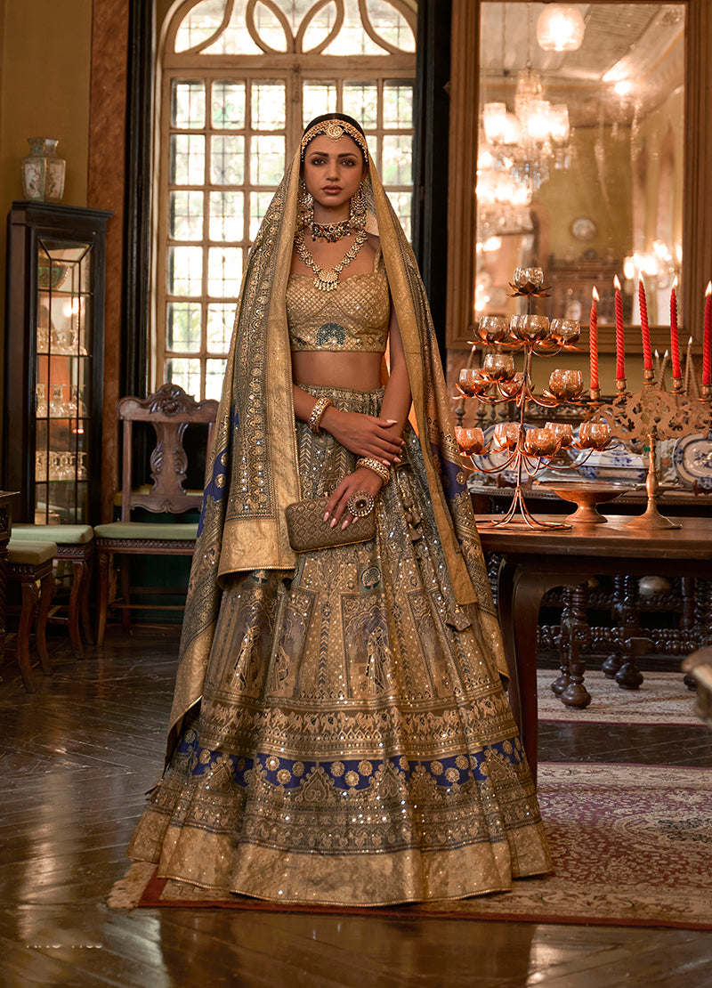 Multi Colour Silk Sequins Readymade Lehenga Choli