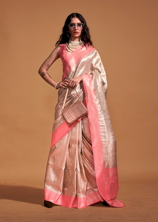 Off-White Rich Kanjivaram Silk Zari Woven Traditional Saree