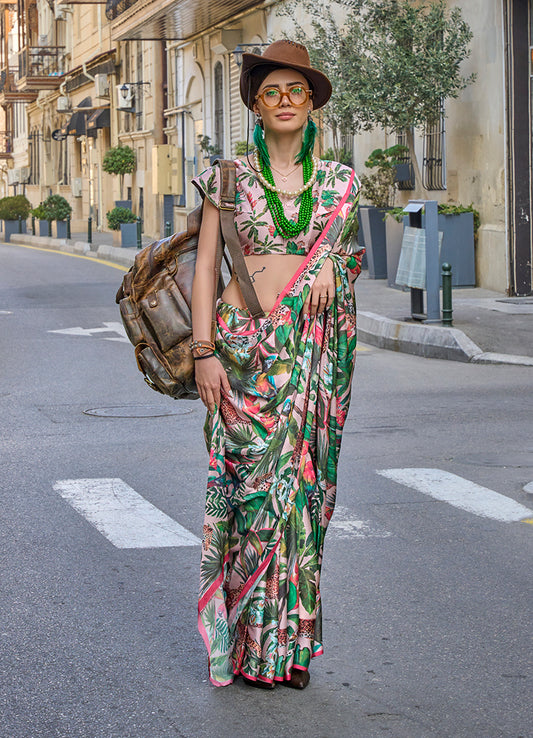 Multi Printed Georgette Saree for Evening Glam