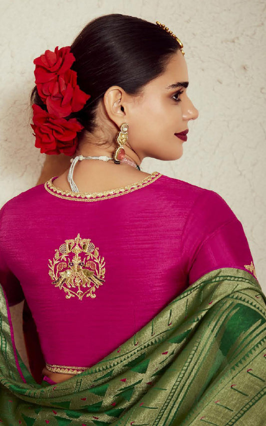 Light Peach Soft Brasso Silk Fabric Saree with Modern Prints