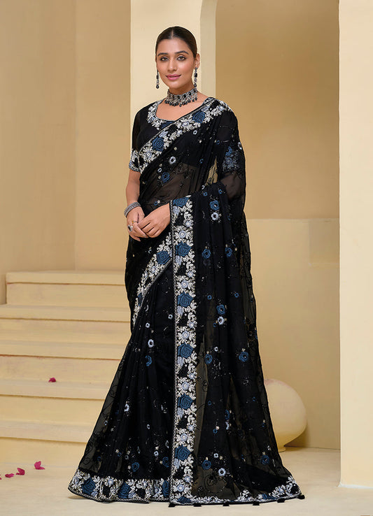 Soft Organza Silk Sequins Work Saree