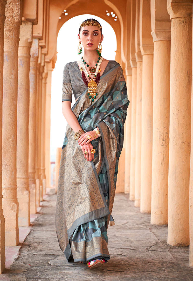 Multi Colour Colour Viscose Silk Foil Print Classic Saree