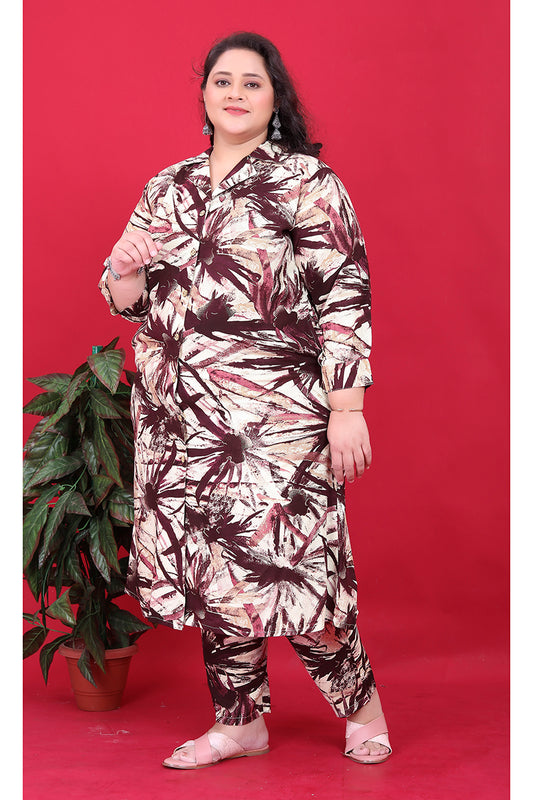 Maroon Premium Rayon Floral Print Classic Co-ord Set