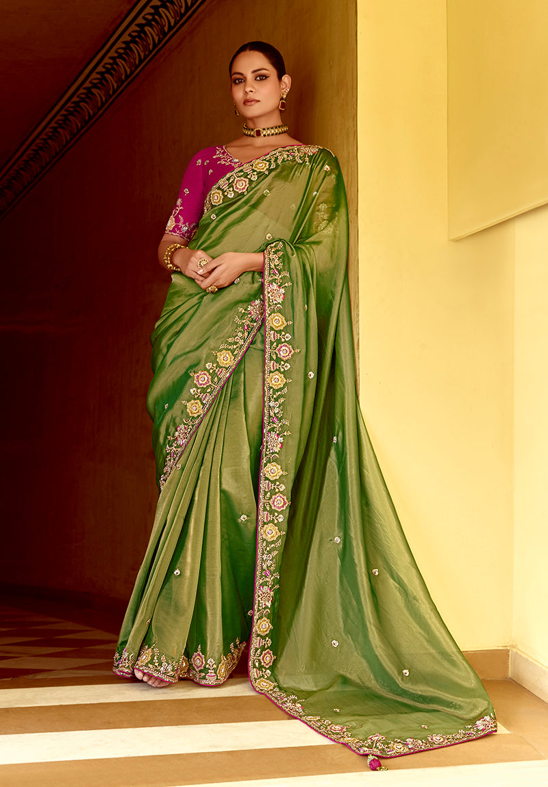 Tissue Organza Silk Saree