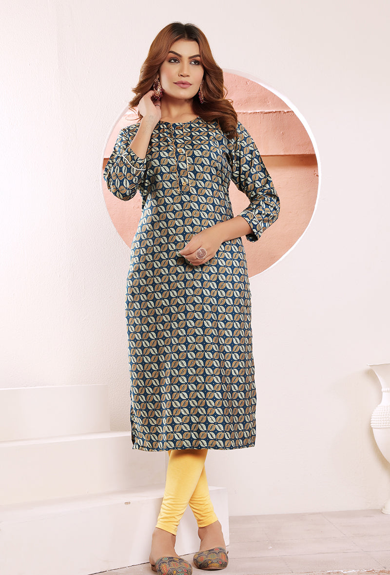 Viscose Morpeach Buttons Party Wear Kurti For Party
