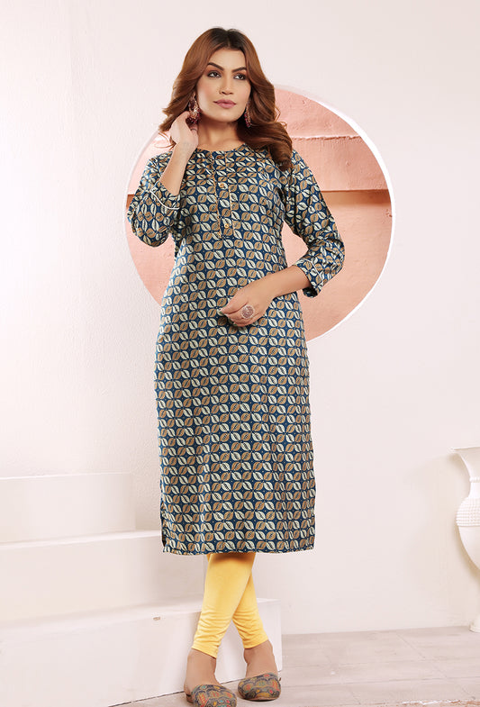 Viscose Morpeach Buttons Party Wear Kurti For Party