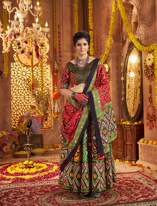 Colorful Traditional Printed Designer Cotton Navratri Chaniya Choli