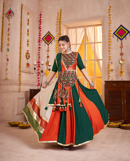 Traditional Style Colorful Viscose Cotton Chaniya choli Set For Navratri