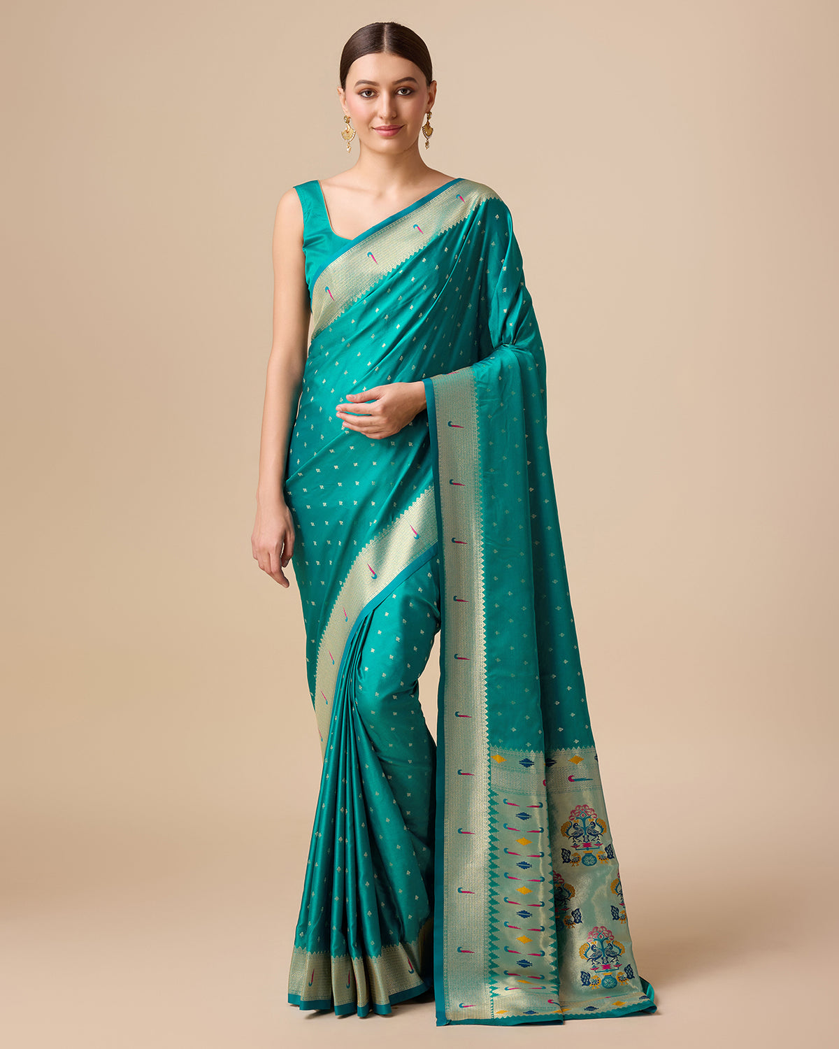Red Paithani Silk Weaving Traditional Saree - Monjolika Fashion