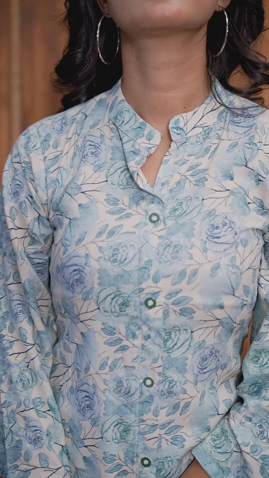 Light blue Premium Rayon Floral Printed Long Kurta and Pant Set