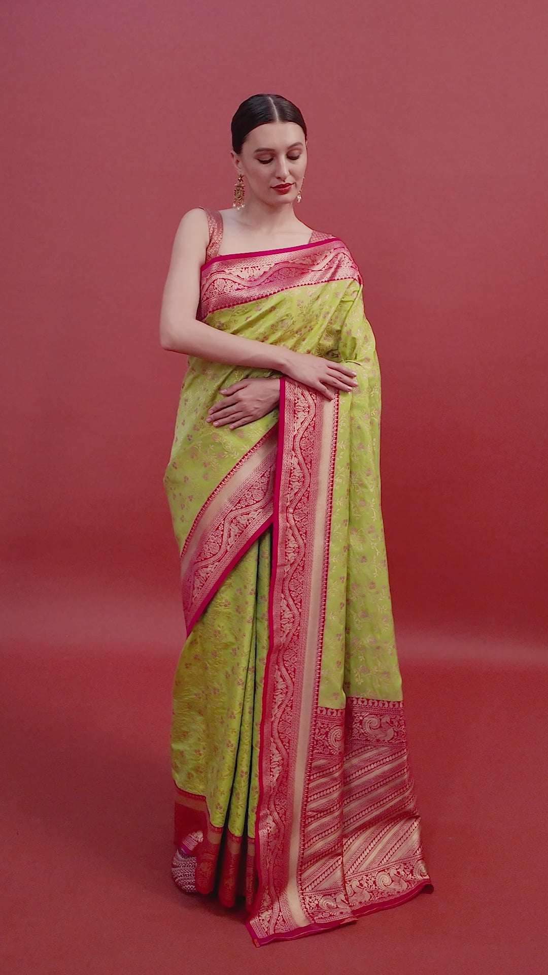 Green Banarasi silk Weaving Designer Saree